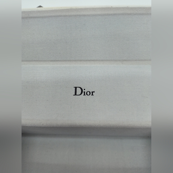 DIOR Sunglasses Case White Cannage Box Gray Fabric Storage Box Ribbon Set EUC - Picture 4 of 13